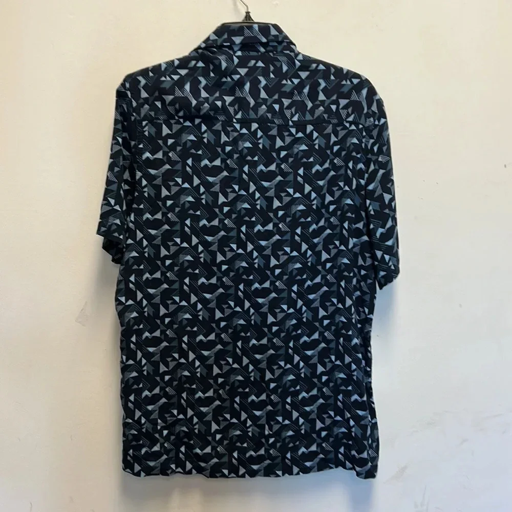 Alfani geometric short sleeve button down